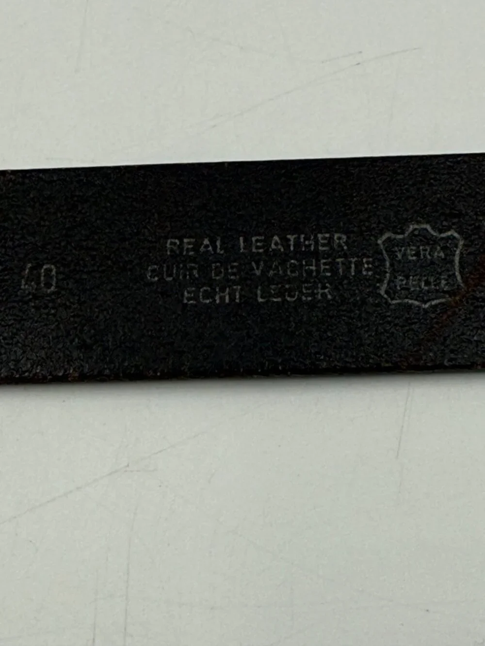 Arturo Calle Italian Leather Belt Size 40 Brown Silver Buckle 1.25